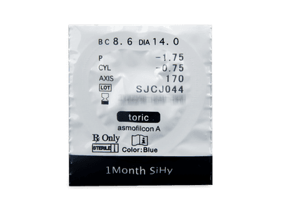 Miru 1month Menicon toric (6 leč) - Predogled blister embalaže