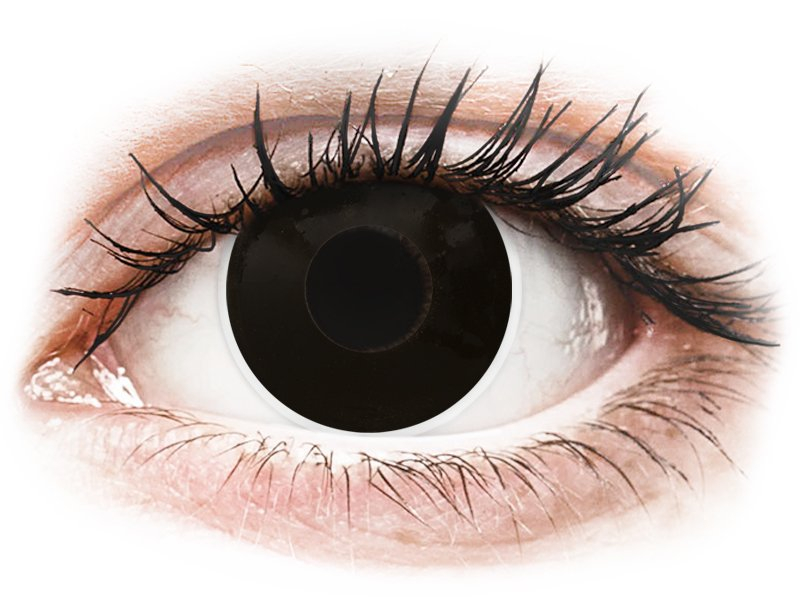 ColourVUE Crazy Lens - BlackOut - brez dioptrije (2 leči) - Barvne kontaktne leče