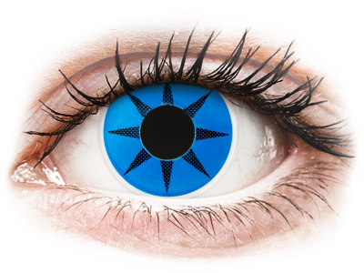 ColourVUE Crazy Lens - Blue Star - brez dioptrije (2 leči)