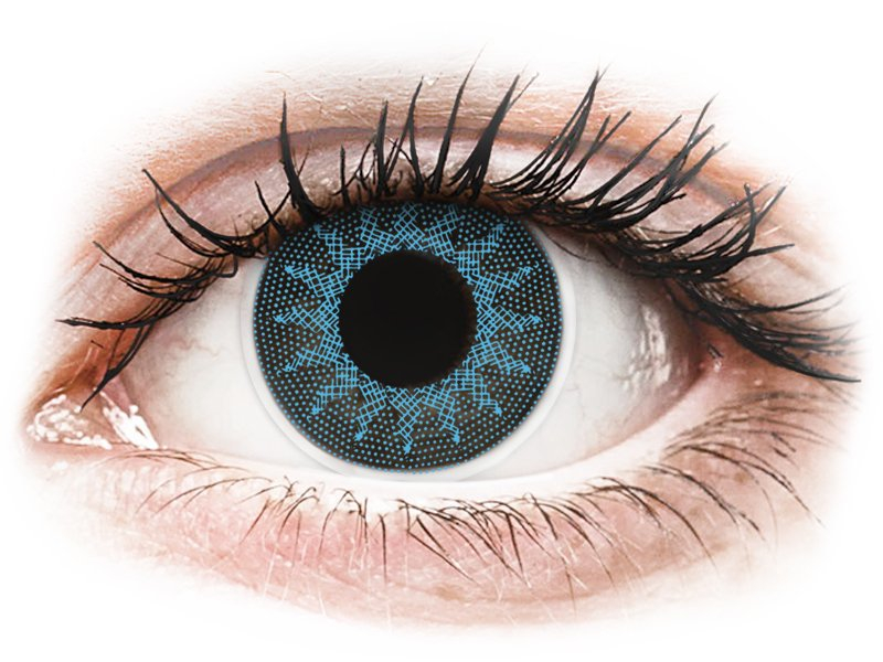 ColourVUE Crazy Lens - Solar Blue - brez dioptrije (2 leči) - Barvne kontaktne leče