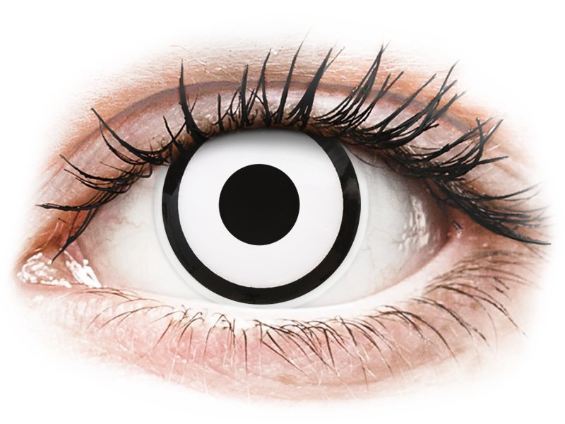 ColourVUE Crazy Lens - White Zombie - brez dioptrije (2 leči) - Barvne kontaktne leče