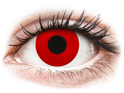 ColourVUE Crazy Lens - Red Devil - z dioptrijo (2 leči) - Barvne kontaktne leče