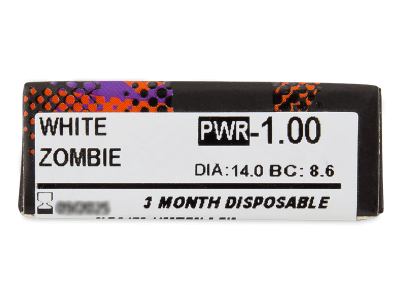 ColourVUE Crazy Lens - White Zombie - z dioptrijo (2 leči) - Predogled lastnosti
