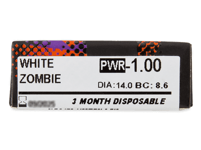 ColourVUE Crazy Lens - White Zombie - z dioptrijo (2 leči) - Predogled lastnosti