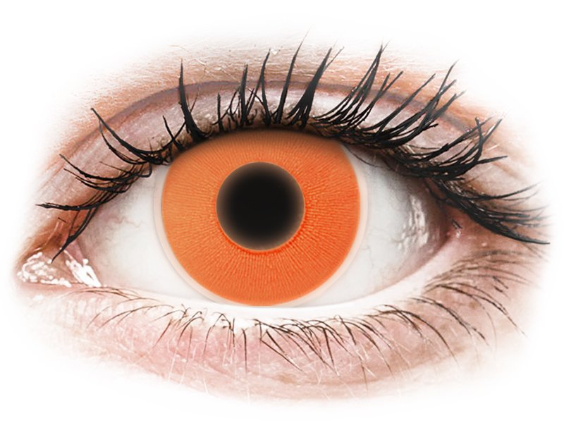 ColourVUE Crazy Glow Orange - brez dioptrije (2 leči) - Barvne kontaktne leče