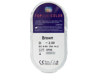 TopVue Color - Brown - z dioptrijo (2 leči) - Predogled blister embalaže