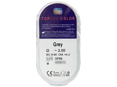 TopVue Color - Grey - z dioptrijo (2 leči) - Predogled blister embalaže