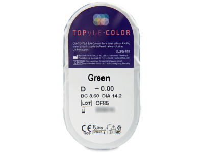 TopVue Color - Green - brez dioptrije (2 leči) - Predogled blister embalaže