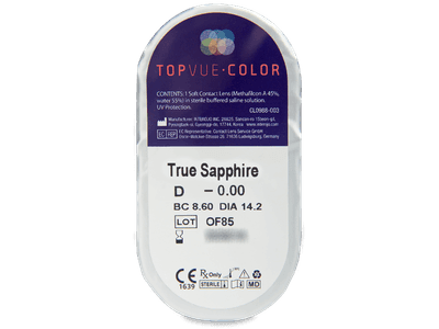 TopVue Color - True Sapphire - brez dioptrije (2 leči) - Predogled blister embalaže