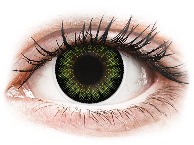 ColourVUE BigEyes Party Green - brez dioptrije (2 leči) - Barvne kontaktne leče