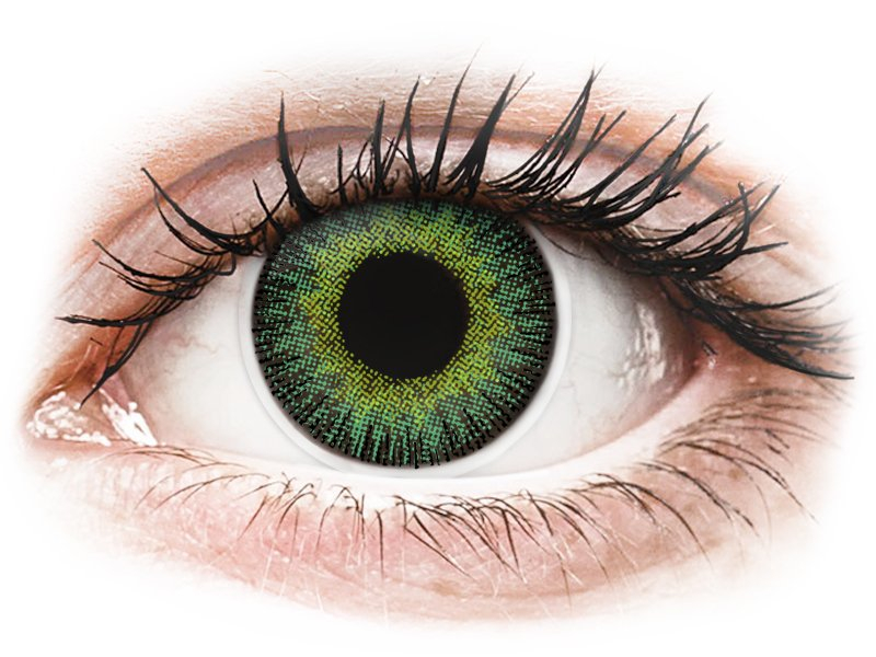 ColourVUE Fusion Green Yellow - brez dioptrije (2 leči) - Barvne kontaktne leče