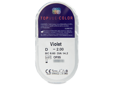 TopVue Color - Violet - brez dioptrije (2 leči) - Predogled blister embalaže