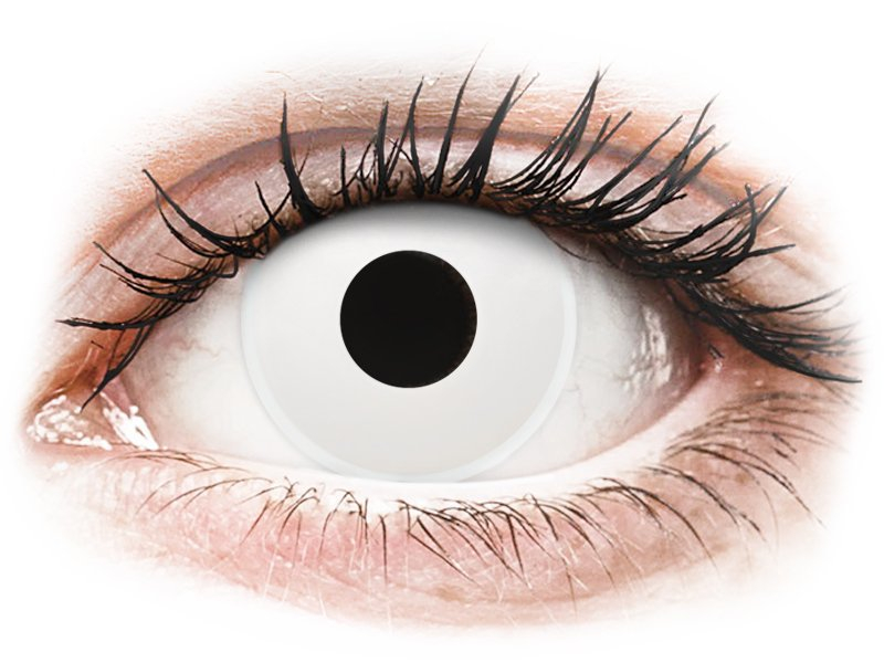ColourVUE Crazy Lens - Whiteout - dnevne leče brez dioptrije (2 leči) - Barvne kontaktne leče