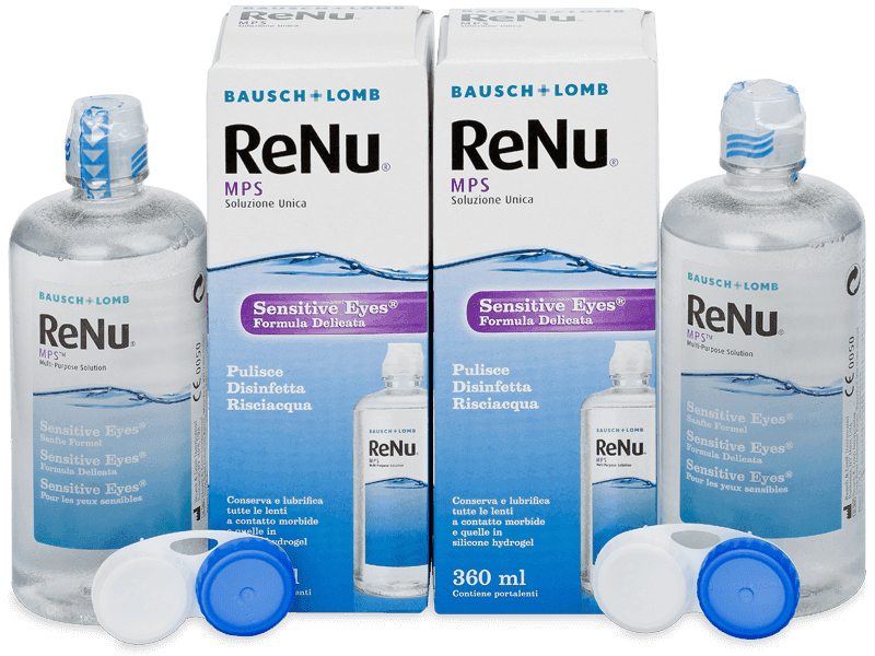 Tekočina ReNu MPS Sensitive Eyes 2 x 360 ml - Ekonomično dvojno pakiranje tekočine