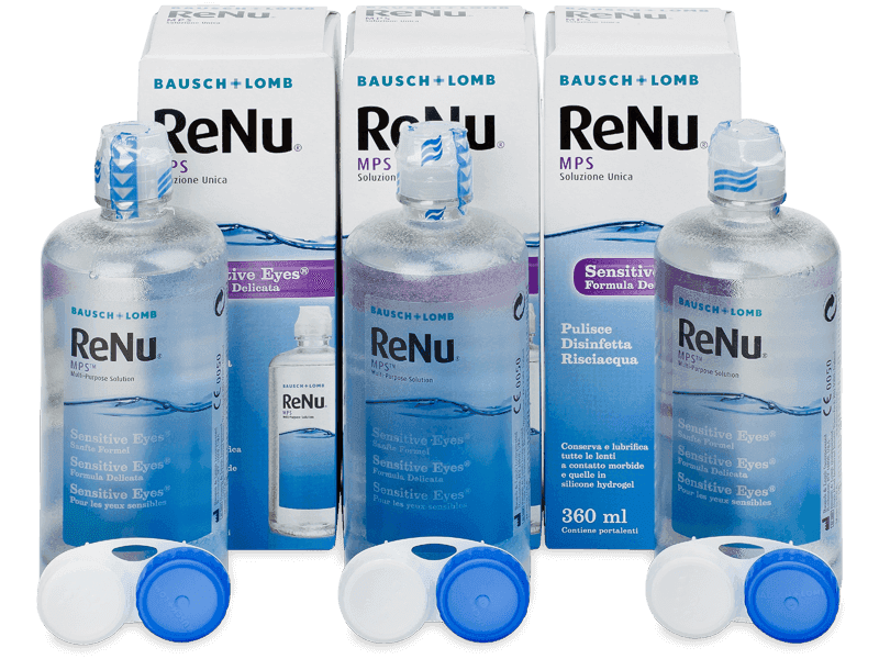 Tekočina ReNu MPS Sensitive Eyes 3 x 360 ml - Economy 3-pack - solution