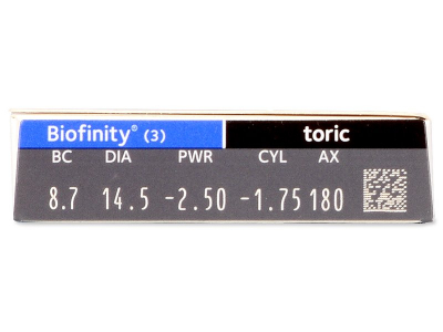 Biofinity Toric (3 leče) - Predogled lastnosti
