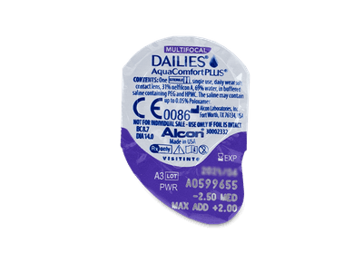 Dailies AquaComfort Plus Multifocal (90 leč) - Predogled blister embalaže