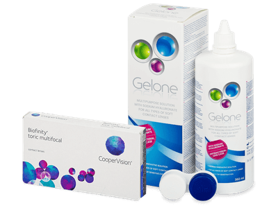 Biofinity Toric Multifocal (3 leče) + tekočina Gelone 360 ml