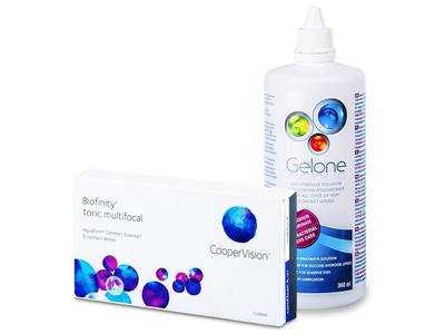 Biofinity Toric Multifocal (6 leč) + tekočina Gelone 360 ml - Starejši dizajn