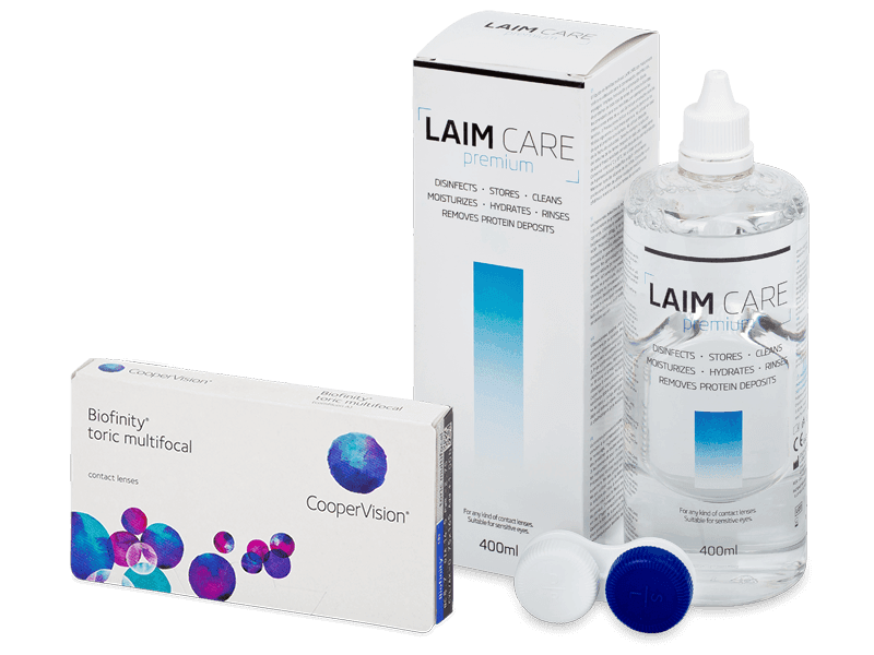 Biofinity Toric Multifocal (6 leč) + tekočina Laim Care 400 ml - Package deal