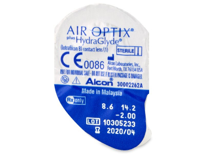 Air Optix plus HydraGlyde (6 leč) - Predogled blister embalaže
