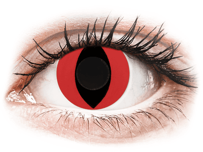 CRAZY LENS - Cat Eye Red - dnevne leče brez dioptrije (2 leči)