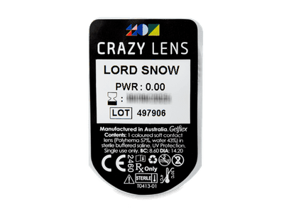 CRAZY LENS - Lord Snow - dnevne leče brez dioptrije (2 leči) - Predogled blister embalaže