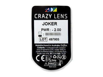 CRAZY LENS - Joker - dnevne leče z dioptrijo (2 leči) - Predogled blister embalaže