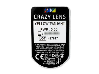 CRAZY LENS - Yellow Twilight - dnevne leče brez dioptrije (2 leči) - Predogled blister embalaže