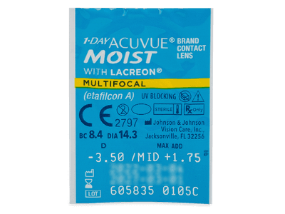 1 Day Acuvue Moist Multifocal (30 leč) - Predogled blister embalaže