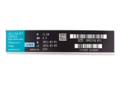 Acuvue Oasys 1-Day with Hydraluxe (90 leč) - Predogled lastnosti