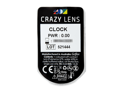 CRAZY LENS - Clock - plano daily (2 lenses) - Predogled blister embalaže