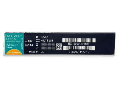 Acuvue Oasys 1-Day with HydraLuxe for Astigmatism (90 leč) - Predogled lastnosti