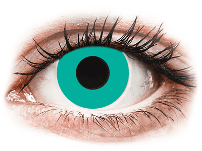 CRAZY LENS - Solid Turquoise - dnevne leče z dioptrijo