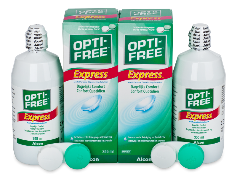 Tekočina OPTI-FREE Express 2 x 355 ml  - Ekonomično dvojno pakiranje tekočine