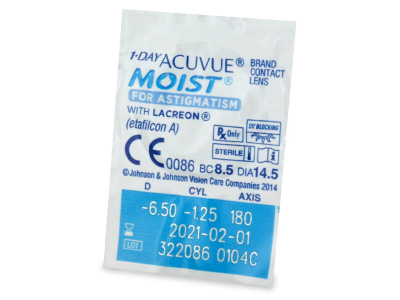 1 Day Acuvue Moist for Astigmatism (30 leč) - Predogled blister embalaže